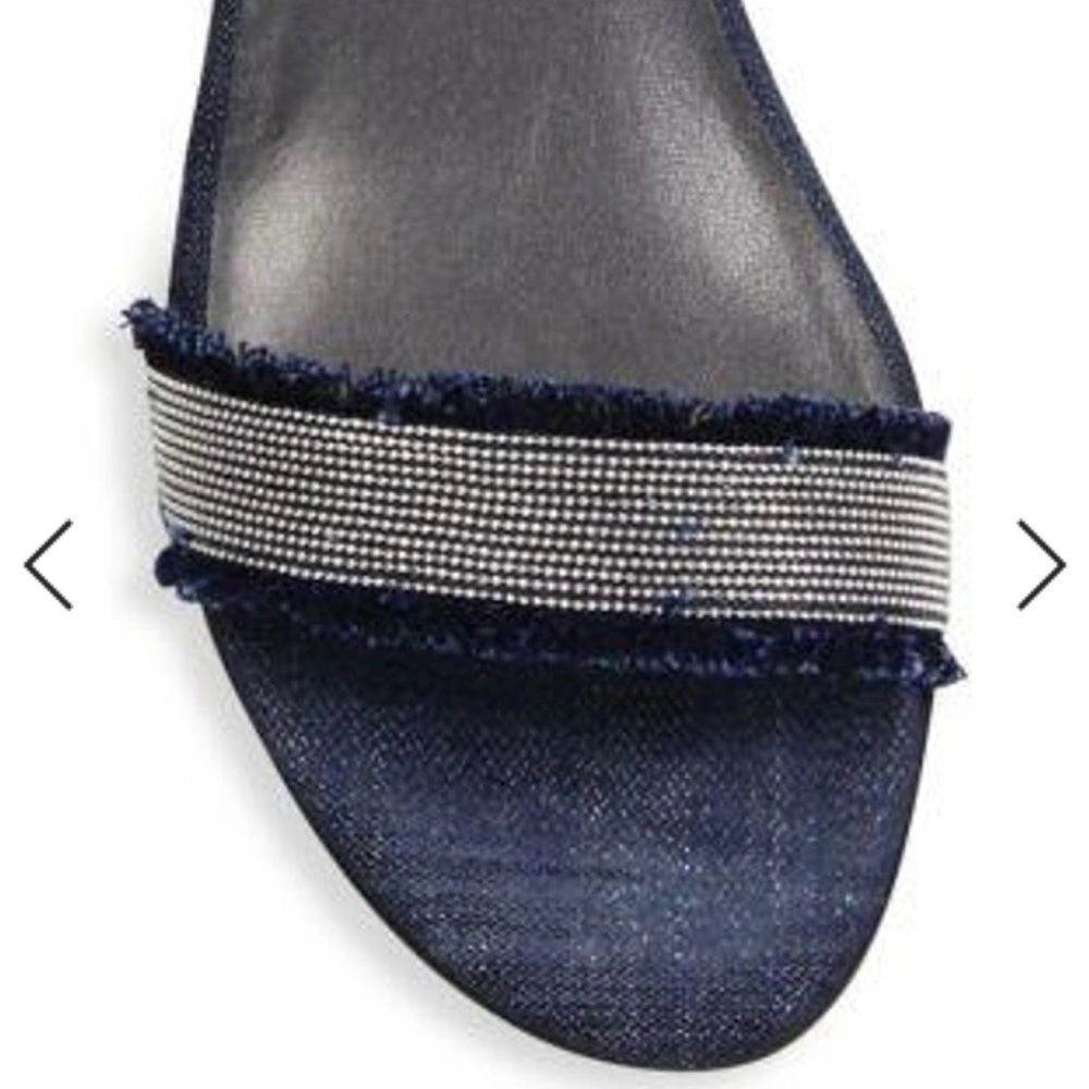 Stuart Weitzman Denim Block Heel Sandals 6.5 - Picture 2 of 12